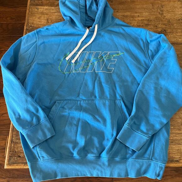 Blue Embroidered Nike Vintage Hoodie Fits like Large - Picture 1 of 4